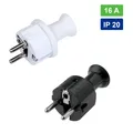 Produktbild: Schuko Stecker Eurostecker / weiß schwarz / 16A 230V IP20