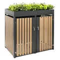 Produktbild: Westmann Metall Mülltonnenbox Planta 2x240 L Mülltonnenbox mit Pflanzdach 84x134x124 cm - Grau