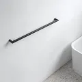 Produktbild: Badetuchhalter Aus Metall Zum Kleben, Schwarz Matt, 80 Cm, Für Badezimmer Oder Sauna, Wandmontage, Handtuchstange, Reva Black Selection - Keuco