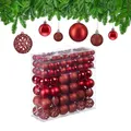 Produktbild: Relaxdays Weihnachtskugeln im 150er Set, glitzernde, matte & glänzende Christbaumkugeln, Kunststoff, ∅ 3, 4 & 6 cm, rot