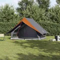 Produktbild: Campingzelt 5-Personen Grau und Orange Polyester, Glasfaser