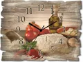Produktbild: ARTland Holz Wanduhr Quarzuhr - schwarzer Zeiger Teig für Pizza Größe: 40x30 cm