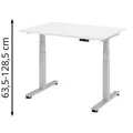 Produktbild: Hammerbacher Schreibtisch XDSM 12, weiß / silber, elektrisch verstellbar, 120 x 63,5-128,5 x 80cm