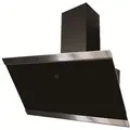 Produktbild: Dunstabzugshaube 90 cm kopffreie Schräghaube Glas schwarz Touch Respekta