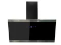 Produktbild: Dunstabzugshaube 90 cm kopffreie Schräghaube Glas schwarz Touch Respekta