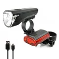 Produktbild: nean LED Akku Fahrradlicht Beleuchtungsset 50 LUX, StVZO, 4 Candela, Fahrradlampe, Fahrrad Frontlicht, Fahrradleuchte vorne, Scheinwerfer, Fahrrad, Lampe, Rücklicht, Rückleuchte, Rückstrahler, Set