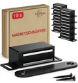 Produktbild: LouMaxx Magnetschnäpper stark - Haltekraft 4kg - 10er Set in Schwarz – Türmagnet -Schrankmagnet – Möbelmagnete – Tuer Magnetverschluss Edelstahl– Magnethalter Schranktür für sicheren Halt