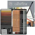 Produktbild: CRETACOLOR Skizzierset 27-teilig, inkl. Radiergummi und Spitzer, ideale Grundausstattung, weicher und satter Abstrich, im robusten Metalletui, für Einsteiger und Profis