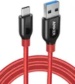 Produktbild: Anker PowerLine+ 180cm USB Kabel auf USB C Kabel 3.0, sehr Beständig für USB Typ C Geräte Inklusive iPhone 16/15, Galaxy Note 10/Note 9/S10+/S10, Huawei, LG V30, Smartphone usw. (Rot)
