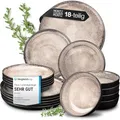 Produktbild: Moritz & Moritz VIDA Geschirrset 6 Personen Beige 18-tlg. - Modernes Porzellan Geschirr Set - Kratz-, Mikrowellen- & Spülmaschinenfest, Essgeschirr, Tafelservice, Kombiservice 6 Personen