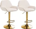 Produktbild: CLP Barhocker Braga Samtbezug mit Goldgestell, höhenverstellbar und 360° drehbar,creme