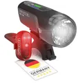 Produktbild: Büchel BLC Fahrradlichter Set I umschaltbare Leuchtstärke I StVZO zugelassen | bis zu 14h Akkulaufzeit I Aufladbares Fahrrad licht LED vorne + hinten I Rücklicht Fahrrad, fahrradlicht I Micro-USB