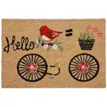 Produktbild: Relaxdays Fußmatte Kokos, Schriftzug & Fahrrad-Motiv, Türvorleger innen & außen, Kokosmatte 40 x 60 cm, Türmatte, bunt