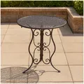 Produktbild: Gartentisch Lani Braun Metalltisch nostalgisch Ø 60 cm Braun HTI-Line