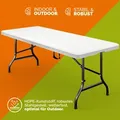Produktbild: Casaria® Gartentisch 220x68cm Klappbar Wetterfest Tragegriff Stabil Kunststoff Balkon Garten Terrasse Camping Klapptisch Campingtisch Buffettisch Weiß