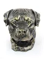 Produktbild: Art-Dog Hundeurne Big Head Rottweiler - Handgefertigte Tierurne aus Harz mit Bronze-Finish - Langlebige Urne für Hundeasche - Natürliche Größe 31x30x31cm