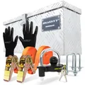 Produktbild: Aluminiumbox Set inkl. 2x Spanngurte Ratsche Anhängerschloss & Handschuhe