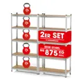 Produktbild: EASYmaxx 2 in 1 Schwerlastregal & Werkbank, 180x90x40cm - max. 875 kg 2er-Set