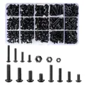 Produktbild: 500 Stk. Schrauben und Muttern Sortiment Set, schwarze Innensechskant , PTFE ...