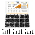 Produktbild: Schrauben und Muttern Sortiment Set, 500 Stück, Schwarz, Sechskant, PTFE, M3/...