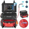 Produktbild: VEVOR Kanalkamera, 50 m, selbstnivellierende Rohrkamera mit 512-Hz-Sender, Entfernungszähler, 9-Zoll-Bildschirm, 1080P HD-Rohrinspektionskamera mit 12 LEDs und 32-GB-Karte, Endoskop Kanalrohre