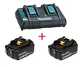Produktbild: Makita 18V Akku Power Set mit 2x 5Ah Akku & Doppel-Schnellladegerät