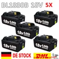 Produktbild: 5x 5,0Ah 18V Akku für Makita Akku  BL1850 B BL1840 BL1830 LXT400 Li-ion
