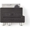 Produktbild: Nedis SCART-Adapter | SCART Stecker | S-Video Female / 3x Cinch Buchse | Vernickelt | Schaltbar | AB (S-Video) (CVGB31902BK)
