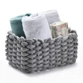 Produktbild: QSIDE Aufbewahrungskorb Baumwolle - 25x17x13 cm - Grau - Badezimmer Organizer...