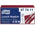 Produktbild: Tork 477411 Soft Lunchservietten Bordeauxrot / 3lagige, saugfähige Papierservietten in Rot / Vielfältig verwendbar / Advanced Qualität / 10 x 150 (1500) Servietten / 32,6 x 33 cm (B x L) / 1/4-Falz