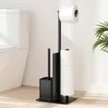 Produktbild: Toilettenpapierhalter mit WC-Bürste, Edelstahl, Stehend, Schwarz, Ohne Bohren