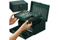 Produktbild: soulima Schmuckkasten Schmuckschatulle Schmuckbox Etui Schmuckkästchen (Spar-Set, 1 St., 3-Ebenen Box), 8 Kettenaufhänger, 15 Ringplätze, 18 Ohrringplätze, Uhrenfach