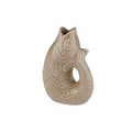 Produktbild: Gift Company Vase Monsieur Carafon XS, Dekovase in Fisch-Form Steingut Sandstone