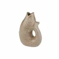 Produktbild: Gift Company Vase Monsieur Carafon XS, Dekovase in Fisch-Form Steingut Sandstone