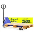 Produktbild: Pallit Hubwagen 2500 kg aus Stahl 1150 mm Gabellänge Five-R Gummirollen Gabelhubwagen Handhubwagen Palettenwagen Blau