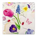 Produktbild: Mank Airlaid Servietten 40x40 cm Premium Einweg Serviette stoffähnlich und saugstark perfekt für Hochzeit & Partys oder Geburtstag 50 Stück Springpost Frühling Tulpen