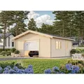 Produktbild: Palmako Holzgarage Roger mit Sektionaltor Natur 540 cm x 540 cm