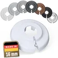 Produktbild: FUX 20 St. Heizungsrohr Rosette 16mm Abdeckung Verkleidung - Einzelrosetten Weiß für Heizkörperrohre