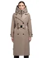 Produktbild: khujo Damen Wintermantel warmer Trenchcoat mit Taillengürtel und abnehmbaren Kragen Elena-YM Greige Gr. M