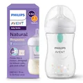 Produktbild: Philips AVENT Babyflaschen Natural Response – Babyflaschen mit AirFree Ventil, 260 ml, BPA-frei, für Neugeborene ab 1 Monat, Bärenmotiv (Modell SCY673/82)