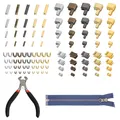 Produktbild: 100 Stück Reißverschluss Reparatur Set Metall Reparaturset Reissverschluss Re...