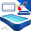 Produktbild: KESSER® Aufblasbarer Pool Familienpool für Kinder und Erwachsene Gartenschwimmbad Familienschwimmbad Sommer Planschbecken Füllmenge Kinderfreund...