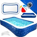 Produktbild: Kesser® Aufblasbarer Pool  Familienpool Für Kinder Und Erwachsene  Planschbecken  Kinderfreundlich  Mit Entwässerungslöcher Blau, 2.4 Meter