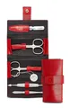 Produktbild: nippes Solingen Maniküre-Etui Maniküre Set WILD RED mit Rindleder-Etui, Instrumente aus Edelstahl, 5 tlg.