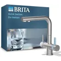 Produktbild: BRITA 3-Wege Küchenarmatur Edelstahl eckig P1000 Filter Wasserhahn gefiltert - Silber