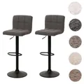 Produktbild: 2er-Set Barhocker HWC-G87, Barstuhl, höhenverstellbar, Stoff Boucle (450g/m²)