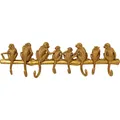 Produktbild: Design Wandgarderobe Monkey, Gold, Garderobenleiste mit 8 Haken, Affen Motiv,...