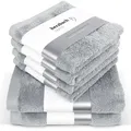 Produktbild: Herzbach Home 6Er, Hellgrau, Textil, 50x100 cm, Badtextilien, Handtuch-Sets