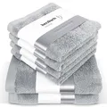 Produktbild: herzbach home Premium Handtücher-Set 100% Baumwolle - weich & saugstark - Grau