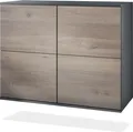 Produktbild: Vladon Kommode Rova V3, Moderner Küchenschrank mit 4 Push-to-Open Türen Anthrazit matt / Eiche Nordic (92,5 x 73.5 x 35)
